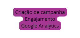 Criação de campanha Engajamento Google Analytics